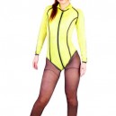 Front Open Latex Sports Half Length Catsuit