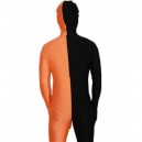Black And Orange Fullbody Full Body Lycra Spandex Morph Zentai Suits Split Morph Zentai Suit