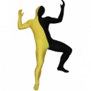 Supply Black And Yellow Fullbody Full Body Lycra Spandex Morph Zentai Suits Split Morph Zentai Suit