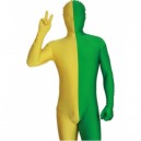 Green And Yellow Fullbody Full Body Lycra Spandex Morph Zentai Suits Split Morph Zentai Suit