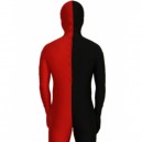 Red And Black Fullbody Full Body Lycra Spandex Morph Zentai Suits Split Morph Zentai Suit