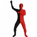 Red And Black Fullbody Full Body Lycra Spandex Morph Zentai Suits Split Morph Zentai Suit