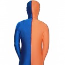 Royal Blue And Orange Fullbody Full Body Lycra Spandex Morph Zentai Suits Split Morph Zentai Suit