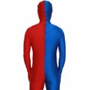 Royal Blue And Red Fullbody Full Body Lycra Spandex Morph Zentai Suits Split Morph Zentai Suit
