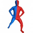 Royal Blue And Red Fullbody Full Body Lycra Spandex Morph Zentai Suits Split Morph Zentai Suit
