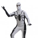 White and Black Spiderman Super Hero Halloween Full Body Spandex Holiday Unisex Lycra Morph Zentai Suit