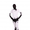 Black and White Ink Full Body Halloween Spandex Holiday Unisex Cosplay Zentai Suit