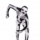Black and White Skull Full Body Halloween Spandex Holiday Unisex Cosplay Zentai Suit