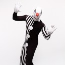 Black and White Strip Clown Full Body Halloween Spandex Holiday Unisex Cosplay Zentai Suit