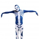 Blue Skull Flag Full Body Halloween Spandex Holiday Unisex Cosplay Zentai Suit