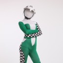 Green Formula One Full Body Spandex Holiday Unisex Cosplay Zentai Suit
