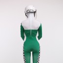 Green Formula One Full Body Spandex Holiday Unisex Cosplay Zentai Suit