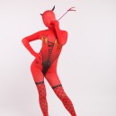Halloween Red Elf Full Body Spandex Holiday Unisex Cosplay Zentai Suit