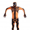 Orange Skull Full Body Halloween Spandex Holiday Unisex Cosplay Zentai Suit