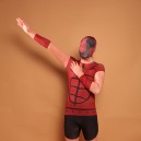 Red Armor Full Body Halloween Spandex Holiday Unisex Cosplay Zentai Suit