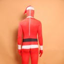 Red Christmas Sata Clause Halloween Full Body Spandex Holiday Unisex Lycra Morph Zentai Suit
