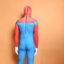 Red and Blue Big Beard Full Body Halloween Spandex Holiday Unisex Cosplay Zentai Suit