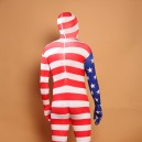 Usa National Flag Stripe Full Body Halloween Spandex Holiday Unisex Cosplay Zentai Suit
