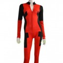 Supply 2015 Deadpool Costume Front Open Catsuit Without Hood Hand Feet