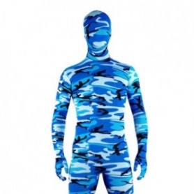 Fullbody Full Body Blue Camouflage Pattern Morph Zentai suit