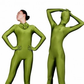 Perfect Unicolor Fullbody Full Body Army Green Lycra Spandex Unisex Morph Zentai Suit