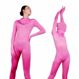 Unicolor Fullbody Full Body Pink Lycra Spanex Unisex Morph Zentai Suit