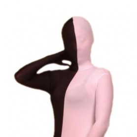 Black And Pink Lycra Spandex Morph Zentai Suit