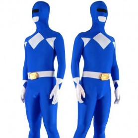 Blue with White Lycra Spandex Unisex Morph Zentai Suit