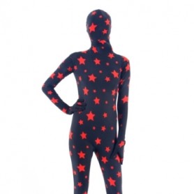 Red Star Lycra Spandex Unisex Morph Zentai Suit