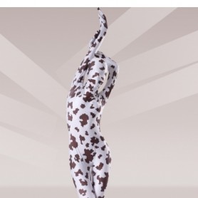Brown And White Cow Lycra Spandex Unisex Morph Zentai Suit