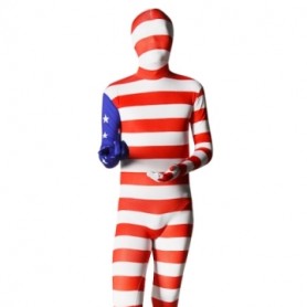 Pattern of American Flag Unisex Lycra Morph Zentai Suit