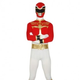 Red And White Super Hero Lycra Morph Zentai Suit