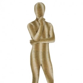 Yellow Brown Spandex Lycra Unisex  Morph Zentai Suit