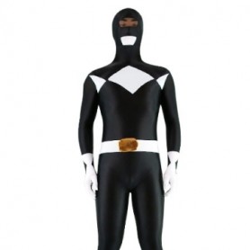 Black And White Lycra Spandex Unisex Super Hero Morph Zentai Suit