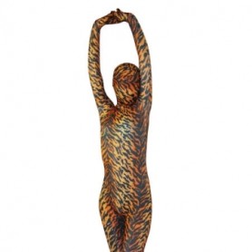 Cheap Tiger Pattern Lycra Spandex Unisex Morph Zentai Suit