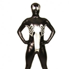 Cool Black And Silver Shiny Metallic Morph Zentai Suit