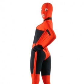 Red And Black Lycra Spandex Morph Zentai Suit