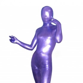 Superior Purple Shiny Metallic Unisex Morph Zentai Suit