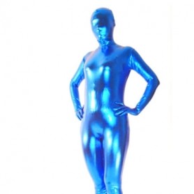 Top Perfect Top Blue Shiny Metallic Unisex Morph Zentai Suit