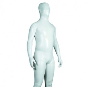 Top White Shiny Metallic Unisex Morph Zentai Suit