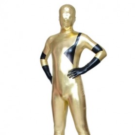 Gold And Black Shiny Metallic Unisex Morph Zentai Suit