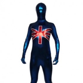 Ideal Blue And Red Shiny Metallic Unisex Morph Zentai Suit