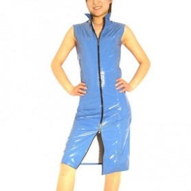 Navy Blue Shiny PVC Gown
