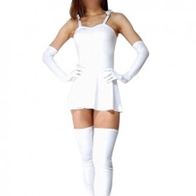 Unusual White Shiny Metallic Sexy Dress