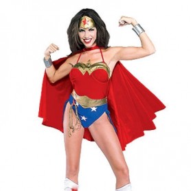Lovely Wonder Woman Diana Lycra Shiny Metallic Super Hero