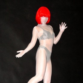 White Lycra Silk Morph Zentai Catsuit Tights
