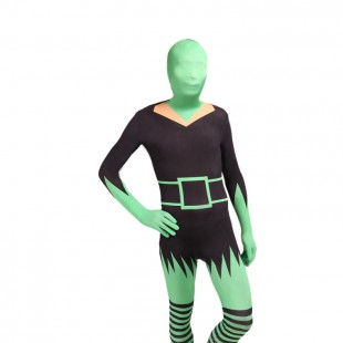 Black and Green Elf Full Body Halloween Spandex Holiday Unisex Cosplay Zentai Suit