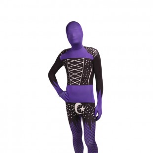 Black and Purple Full Body Halloween Spandex Holiday Unisex Cosplay Zentai Suit