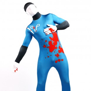 Blue Blood Full Body Halloween Spandex Holiday Unisex Cosplay Zentai Suit
