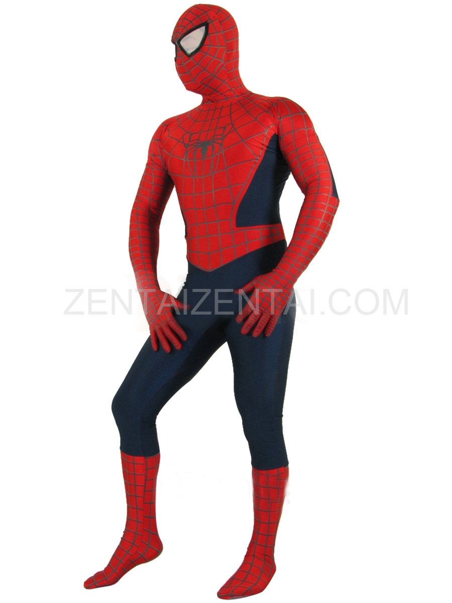 Cheap Red Lycra Spandex Unisex Spiderman Costume